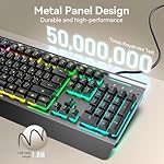 TECKNET Wired Keyboard, 2.4G USB Computer Keyboards, 7-Color & 4 Modes Backlit, Whisper Quiet Switches, Full Size Quiet Keyboard for Windows Desktop, PC, Laptop, Gaming - Image 5