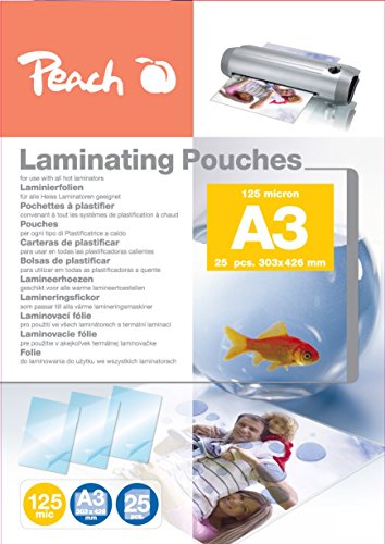 Pochettes de plastification A3 125MIC Peach film de protection transparent pour bureau