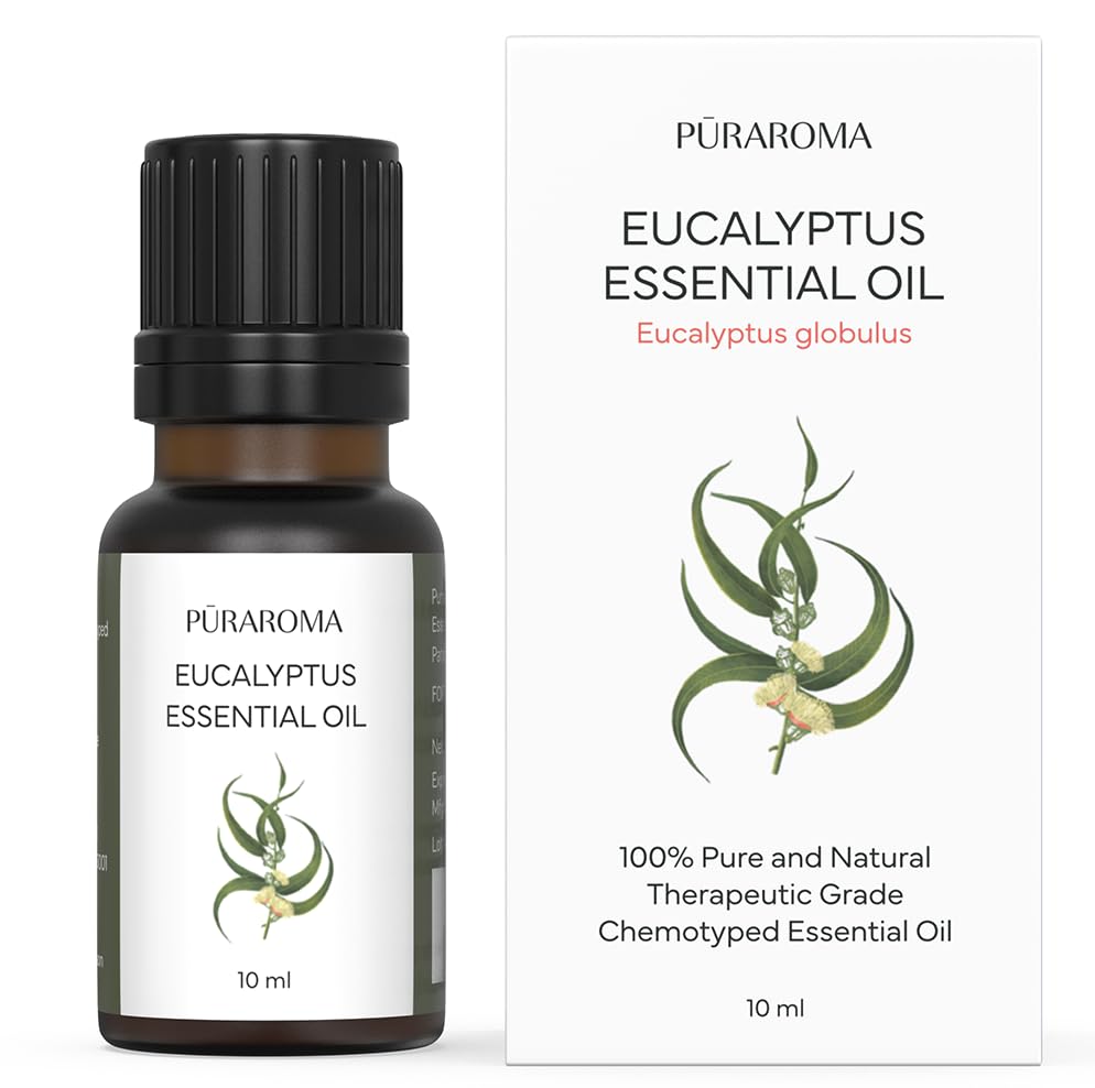 Image of Eucalyptus Essential Oil 10ml | Pure & Therapeutic Grade for Daily Wellness | Gently Clears Nasal & Chest Congestion | Helps Fight Viruses & Bacteria | Comforts Fatigue & Soothes Inflammation | Supports Immunity Boost | Perfect for Diffuser Use & DIY Blends | Gentle & Suitable for Children
