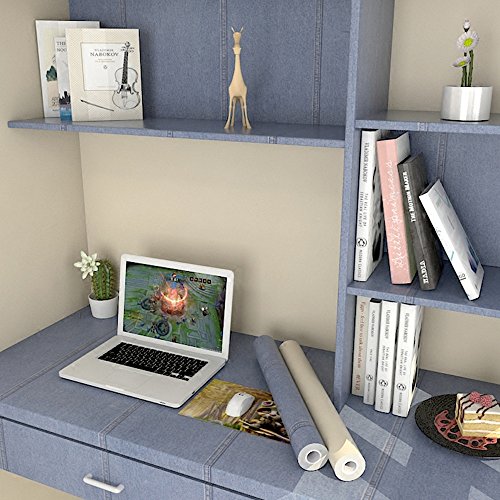 Yifely Blue Denim Pattern Self-Adhesive Pvc Shelf Drawer Liner Home Decor 17X118 Inch Christmas #TOP2