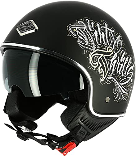 Astone Helmets Casco Moto Jet homologado CE Mini 66 Negro Mate Talla M