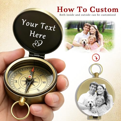 Brújula personalizada de foto para camping con función luminosa impermeable miniatura 2
