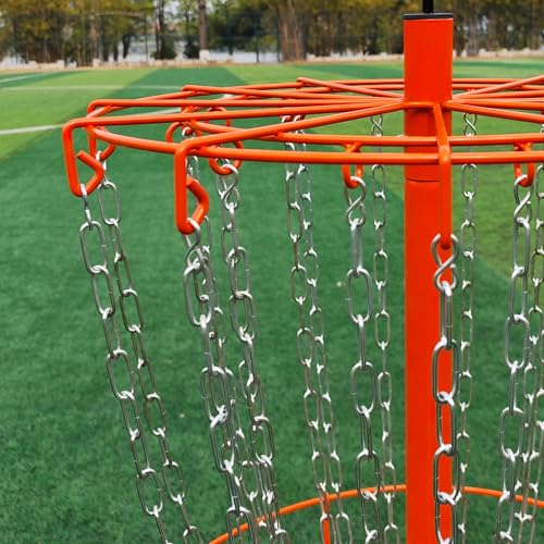 Image of Disc Golf Basket - Portable Disc Golf Target with Heavy Duty 24-Chains Come with 6pcs Disc Golf Discs and Carry Bag, Ground Stake -Suitable for Players of All Levels - Multi Color Available