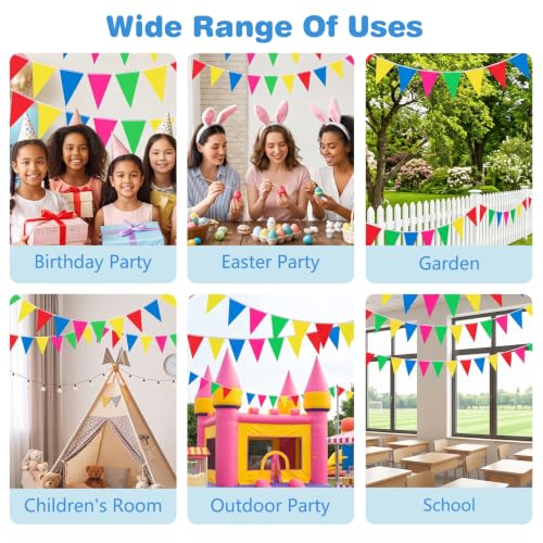 Image of RUBFAC 1700ft 1200pcs Colorful Pennant Banner Flags Bulk