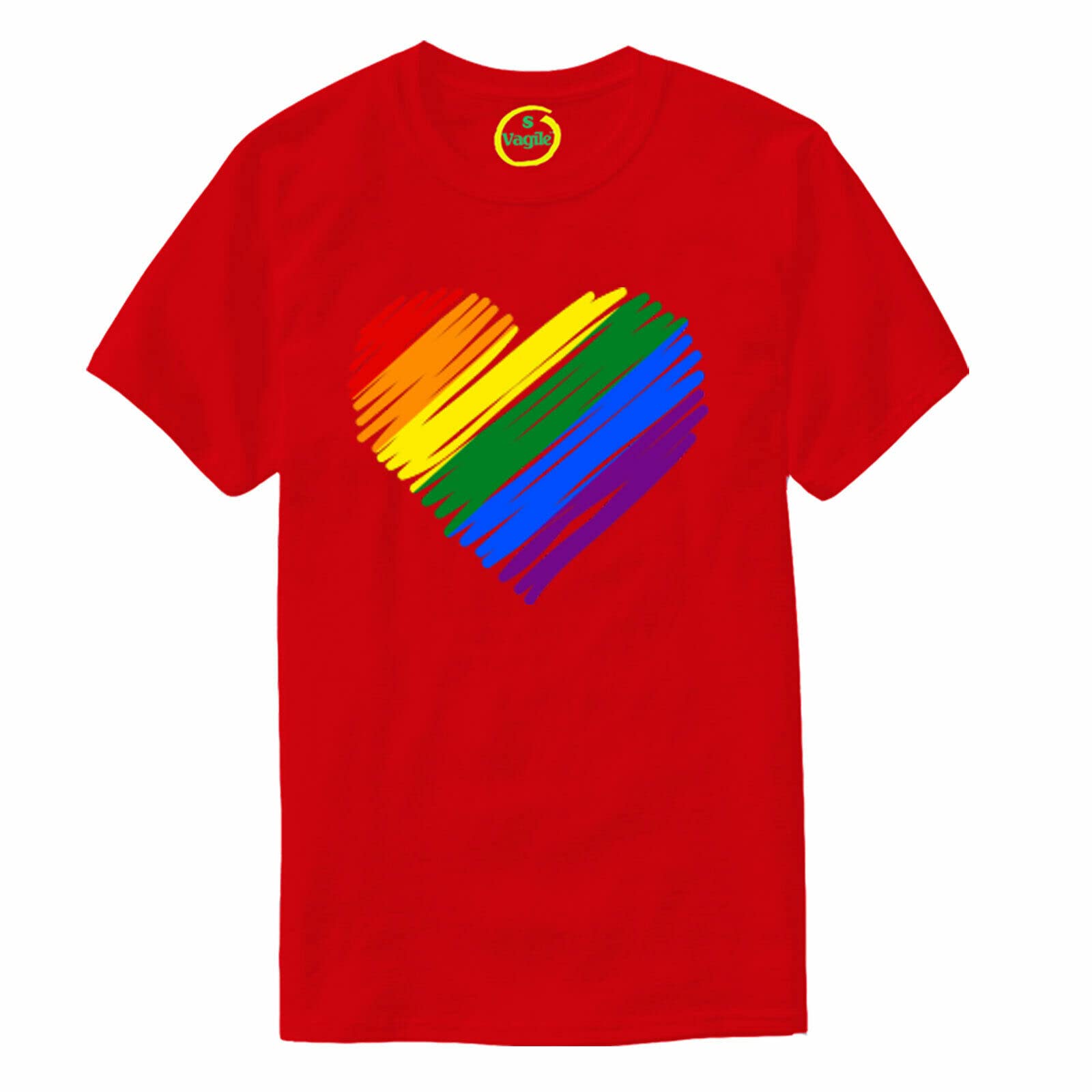 Vagile LGBT Rainbow Heart Lgbtqia Gay Pride Rainbow T-Shirt