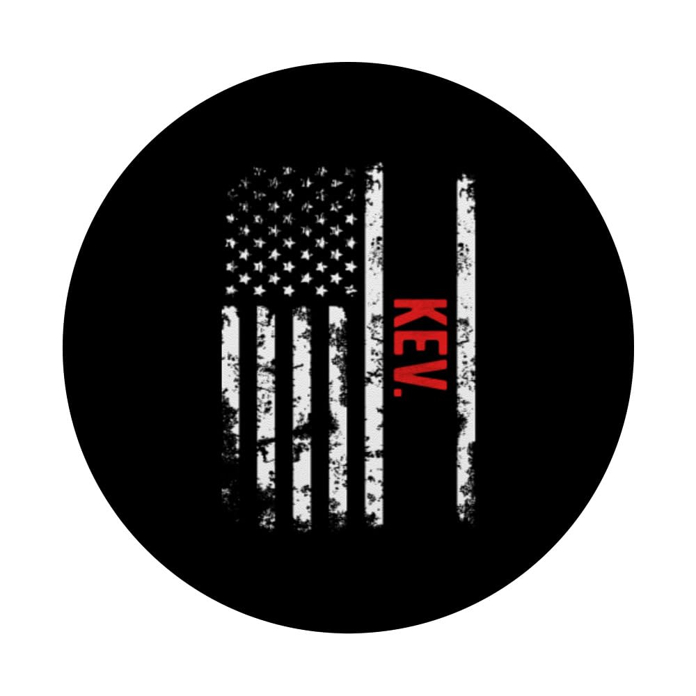 USA Flag Kev Gift PopSockets Swappable PopGrip, Black - Image 3