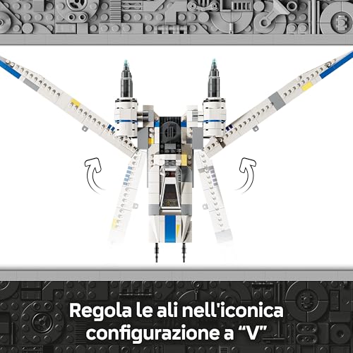 Star Wars 75399 U-Wing Starfighter Ribelle - Astronave Giocattolo da Costruire con Funzione Swing-Wing, 3 Minifigure e 1 Droide K-2SO - Regalo per Bambini da 8 Anni Fan della Stagione 2 di Andor - Lego - Immagine 2