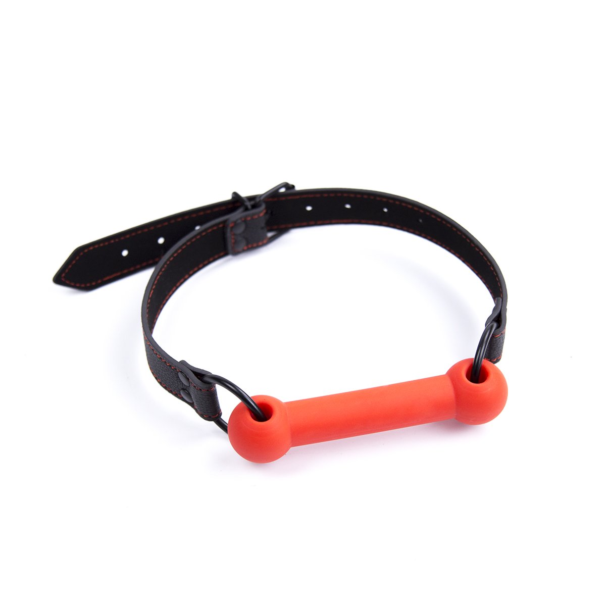 CLROY® Leather Bondage Toys Faux Leather Open Mouth Gag with Silicone Bar, Bondage Restraints Bite Gag Adult Sex Toys (Color-2)