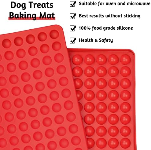 Silicone Baking Mat Pet Treat Mould Heat Resistant Baking Cooking Mat Non Stick Puppy Food Moulds Hemisphere Baking Mould for Dog Biscuits, Chocolate