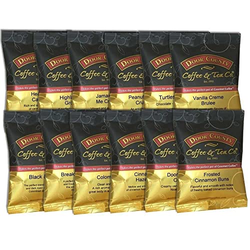 Gourmet Flavored Coffee Sampler Pack - 12 Unique Flavored Coffees