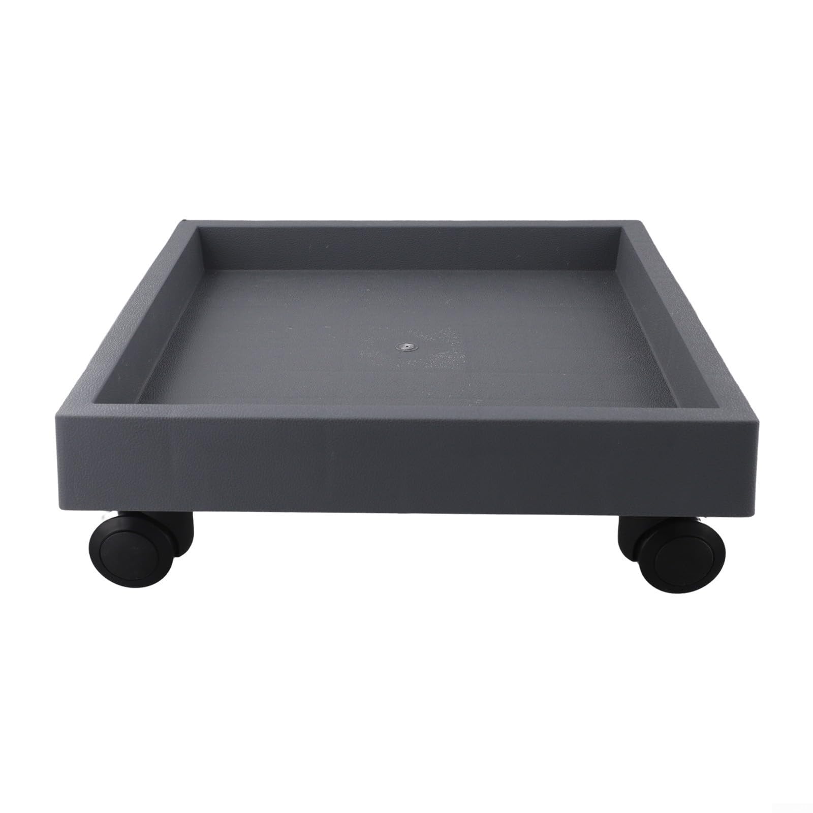 HaloModora Square Flower Pot-Tray with Wheels, Heavy Duty Plastic Plant Caddy for Outdoor Indoor, Movable Roller Stand for Large-Pots Grey(interior 27cm)