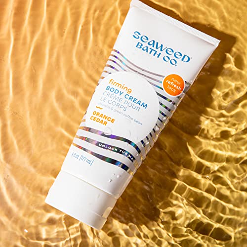Seaweed Bath Co. Firming Body Cream, Orange Cedar Scent, 6 Ounce, Sustainably Harvested Seaweed, Chlorella, Green Coffee Bean #TOP5