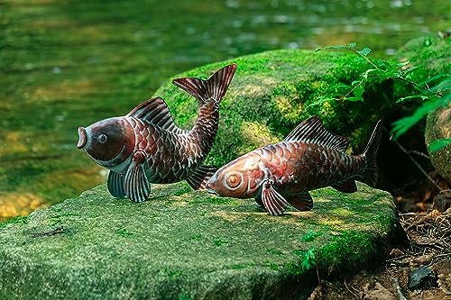 GN-CLYB-Set-of-2-Garden-Pond-Koi-Fish-Statue-Antique-Copper-Koi-Fish-Sculpture-Decor-Outdoor-Sculptures-Statues-Gifts-Metal-Koi-Figurine-Ornaments-for-Patio-Backyard-Home-Kitchen-Decorations GN CLYB Set of 2 Garden Pond Koi Fish Statue Antique Copper Koi Fish Sculpture Decor Outdoor Sculptures Statues Gifts Metal Koi Figurine Ornaments for Patio Backyard Home Kitchen Decorations