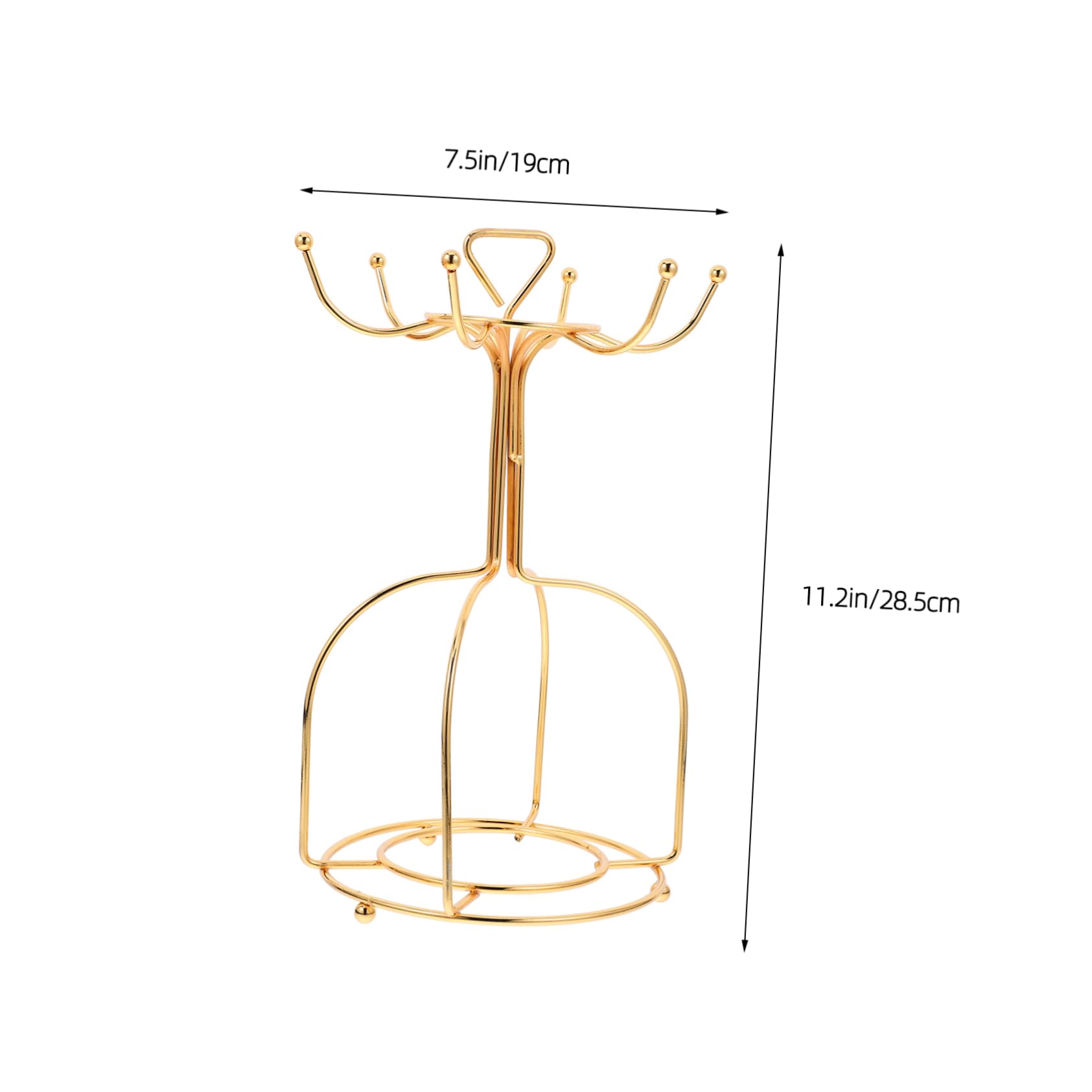 OUNONA Cup Storage Rack Large Stack Mugs Lid Cup Stand for Desk Organizer Shape Tumbler Cups Racks Cup Holder Cup Rack Multifunctional Mug Stand for Counter Desktop Golden Iron
