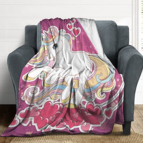 Couverture en flanelle licorne rose contre le froid plaid canapé chaud - 5