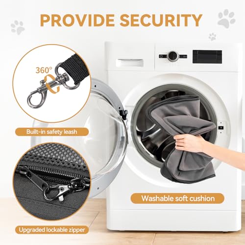 Petsfit Hundetasche Flugzeug 55x40x23 & Flugtasche Hund | Transportbox Katze | Transporttasche Hund Katzen | Sicherer Transport in Auto, Flugzeug und Bahn,mit 2 Platzierung-Methode, L/Schwarz