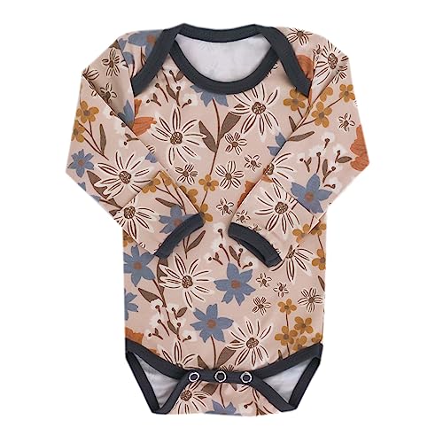 Image of Copper Pearl Long Sleeve Bodysuit Baby: Ultra Soft Baby for Newborns, Boys, and Girls - Stylish, Comfortable, Overlap Shoulders, Premium Knit Fabric - Newborn, Eden
