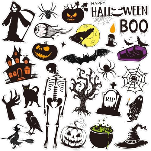 MARFOREVER 50 PCS Halloween Gel Window Clings Stickers Glass Decorations