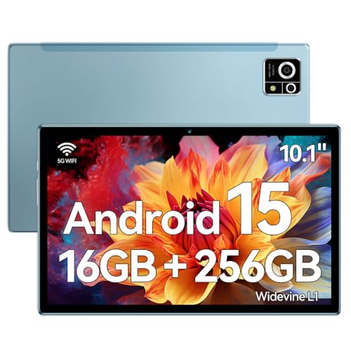Image of M8 Android 15 Tablet, 10.1 inch IPS Touchscreen, 8-Core Processor, 16GB RAM + 256GB ROM, 8000mAh Battery, 13MP+5MP Dual Camera, Dual-Band 2.4G /5G WiFi, Bluetooth, Widevine L1