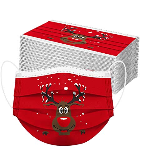10/20/50 Stück Erwachsenen Weihnachten MundSchutz Einweghülle Bandana, Halstuch Atmungsaktiv Outdoor Anti-Staub Weihnachts Motiv Druck