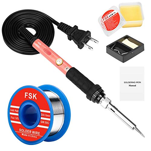 Soldering Iron Kit, 60W Soldering Iron with Ceramic Heater, 4-in-1 Adjustable Temperature Soldering