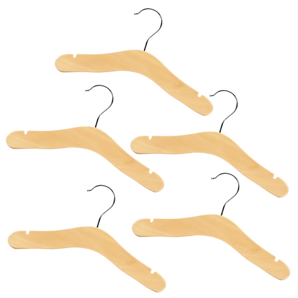 Perchas de Madera para Niños 5 Piezas Khaki Resistentes