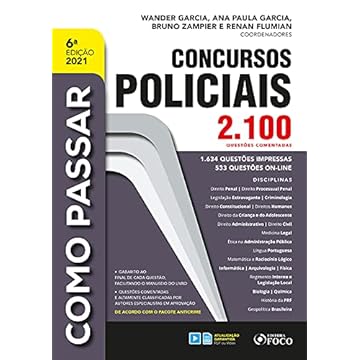 Capa do livro COMO PASSAR EM CONCURSOS POLICIAIS - 2.100 QUESTÕES COMENTADAS - 6ª ED - 2021