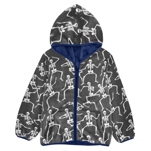 Skull Bird Toddler Boy Hoodies Thickened Warm Soft Comfy Fleece Outerwear Jackets with Arctic Fleece Lining 3-10Y