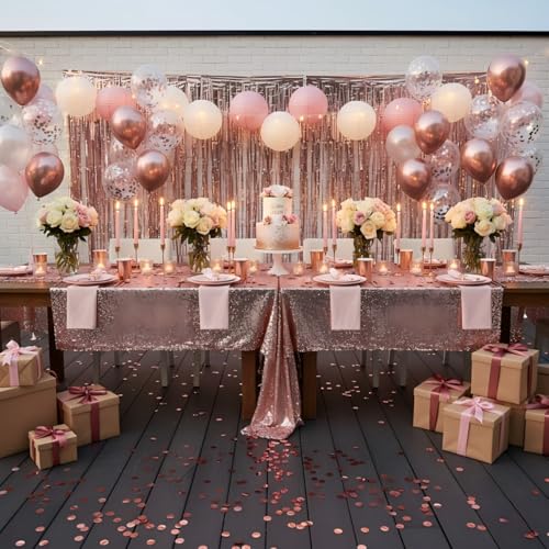Image of Rose Gold Metallic Foil Confetti(0.59 inch) Round Dots Glitter Table Confetti for Party Wedding Decorations,2.11 OZ per pack