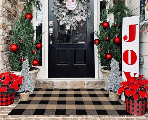 Khaki Cotton Woven Farmhouse Doormat