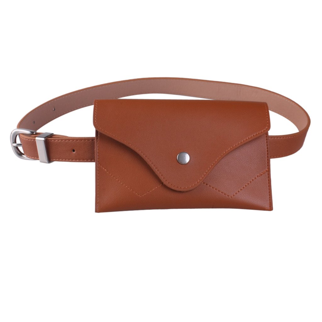 Women Fashion Mini Waist Bag Fanny Pack PU Leather Cell Phone Pocket Black-image-14