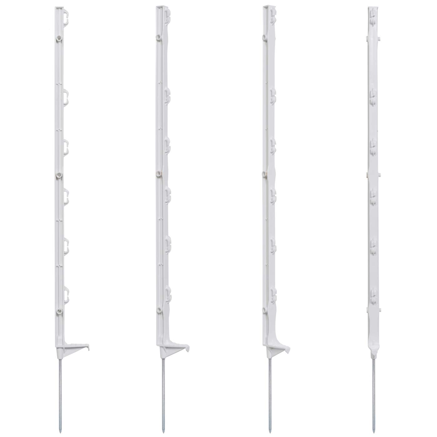 VOSS.farming 60 pz. Pali in plastica Eco, per recinzioni elettriche, Lunghezza 86 cm, con 6 Occhielli, Colore Bianco