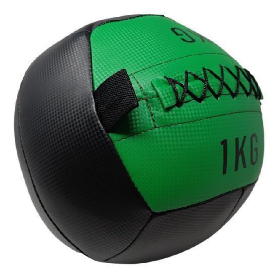 Palla Medica 1 Kg, Palla Palestra e Home Gym Wall ball Ecopelle, Slam Ball, Fitness Palla per Esercizi e Allenamento funzionale, Home Fitness