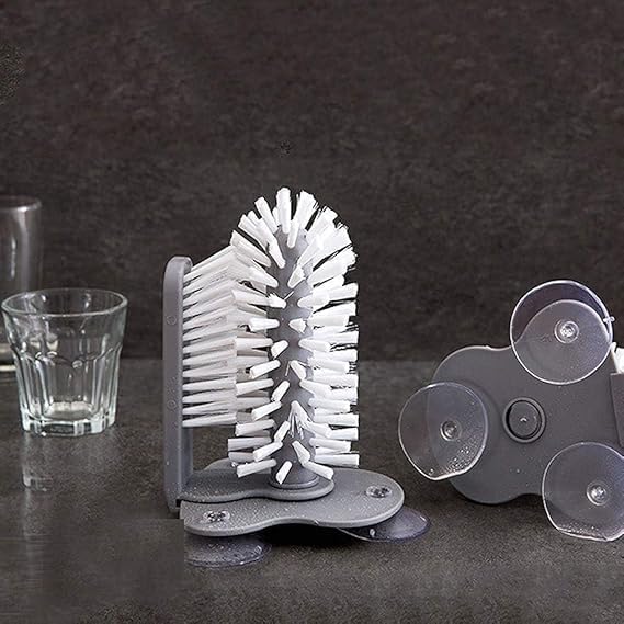 keskriva Silicone Glass Bottle Cleaning Brush | Brush-up Creative in-Sink red Wine Glasses Cleaning Brush with Silicone Suction Cup Mugs Bottles Glass Crockery Glassware 4