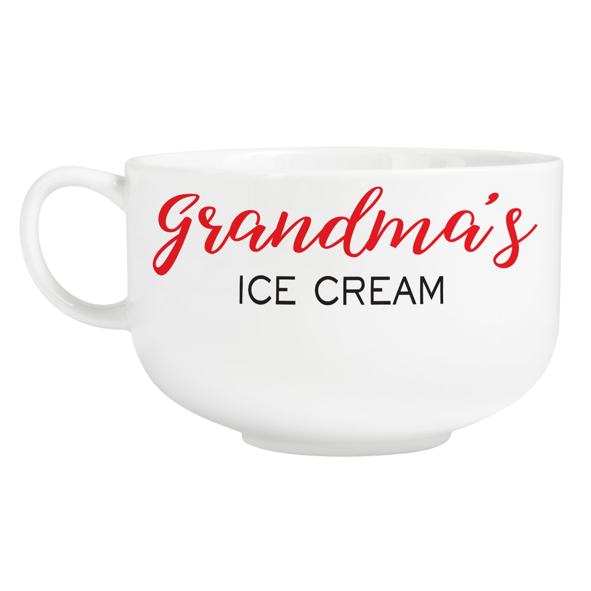 Let's Make Memories Personalized Ceramic Oversized Bowl - Holds 32 oz. - w/Handle - Red