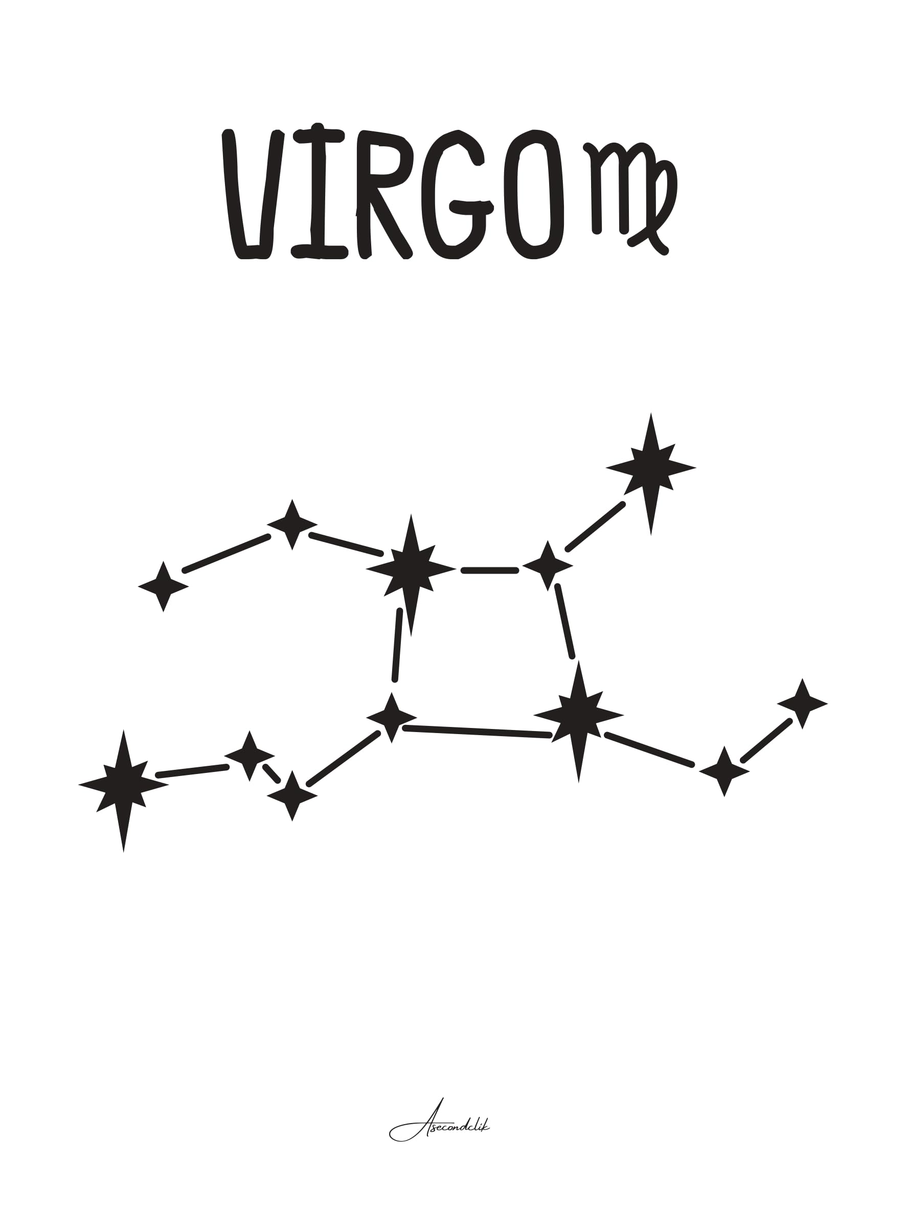 Póster de Virgo para conectar con tu espacio: arte interior y calma en tu dormitorio 2