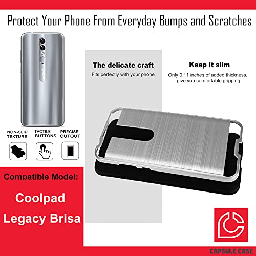 Ohiya Case Compatible For Coolpad Legacy Brisa [Cute Design Women Men Hybrid Slim Shockproof Heavy Duty Protective Phone Case Silver Black Cover] For All Phone Carriers (Rabbit Heart) #TOP5