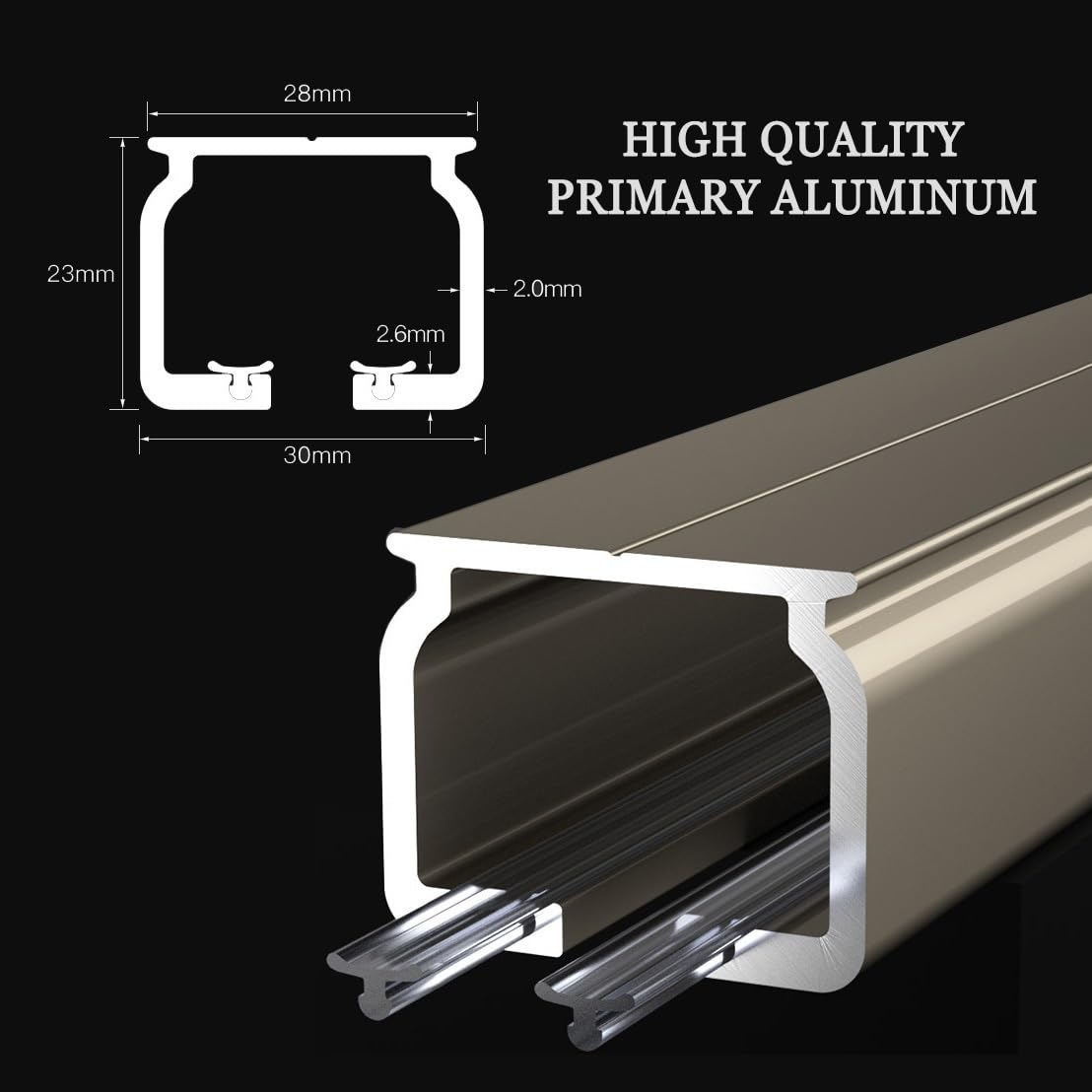 Heavy Du Adjuble Aluminiowy system szyn sufitowych do montażu na ścianie, do salonu i sypialni, czarny, mocny i wszechstronny B-125 cm