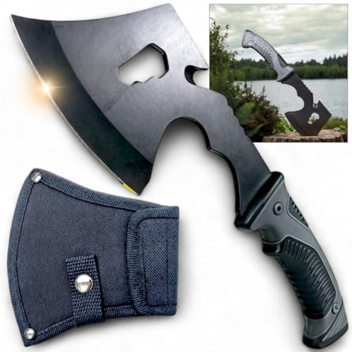 Machado Tático Premium Com Cabo Emborrachado, Lâmina Afiada, Resistente e Compacto, Ideal para Sobre