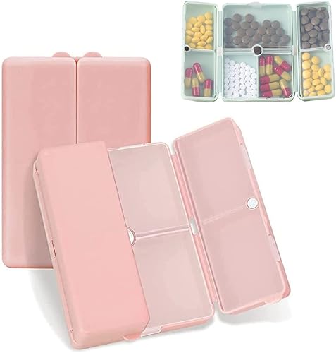 Miniatura 7 de Pastillero portátil con 7 compartimentos, organizador de píldoras plegable para viajes, pastillero diario portátil, farmacia de bolsillo con