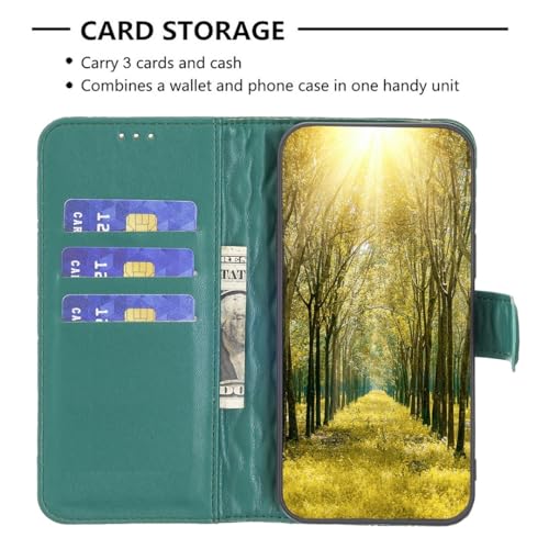 Image of ClickCase for Redmi Note 15 Pro 5G Puffer Bubbly Soft Faux Leather Back Case Magnetic Wallet Flip Cover for Redmi Note 15 Pro 5G (Bottle Green)