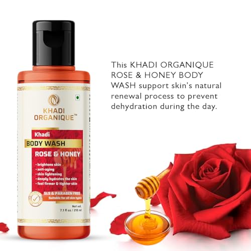 Image of Khadi Organique Rose & Honey Body Wash (SLS & PARABEN FREE) 210 ML