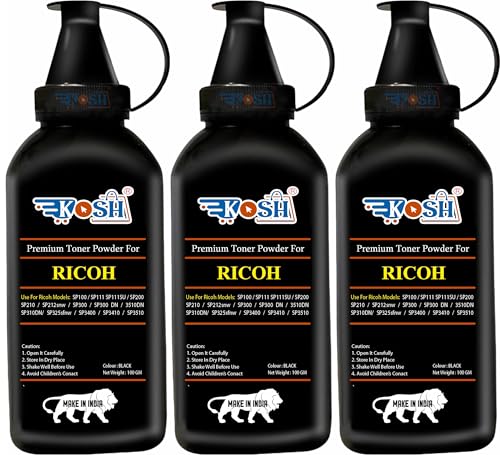 Image of KOSH Toner Powder Compatible for Ricoh SP100 /SP111 /SP111SU /SP200 /SP210 /SP212snw / SP300 /SP300DN /3510DN /SP310DN / SP325sfnw /SP3400 /SP3410 /SP3510 Cartridge (300 Gm Toner Powder)