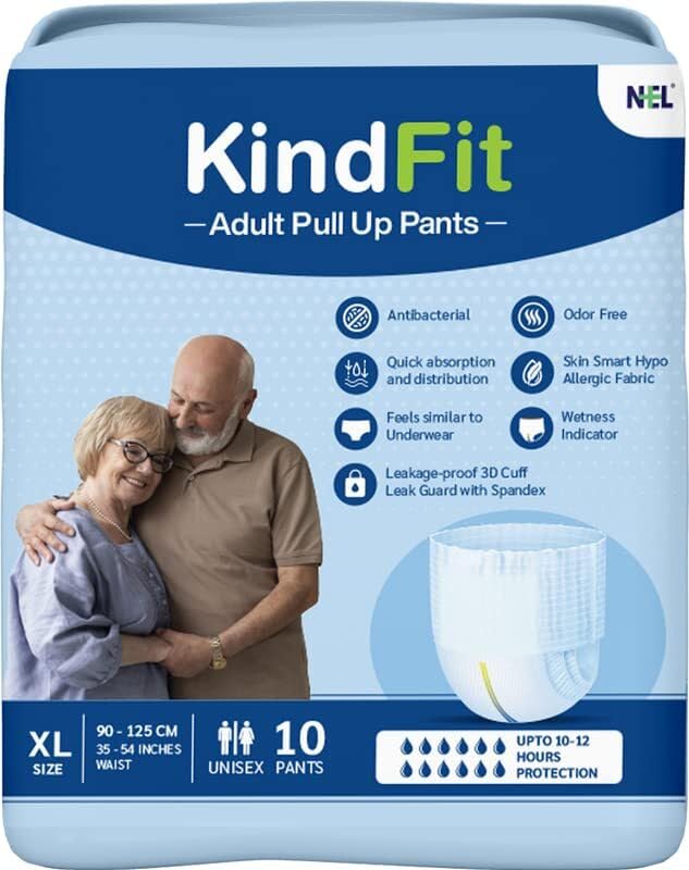 KINDFIT Adult Pull-Up Pants Diapers| XL-10 Pieces|Waist Size : 35-54 Inch Adult Diapers Adult Diapers - XL (10 Pieces) (B0CY5JB2HT) Amazon Price History, Amazon Price Tracker