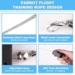 Retractable Bird Leash, with 5 Different Size Foot Ring and Feeder Box, Anti-Bite Parrot Harness Bird Flight Training Rope for Budgies, Cockatiels, Psittacula Longicauda, Mini Macaws (19.69Ft) - Image 3
