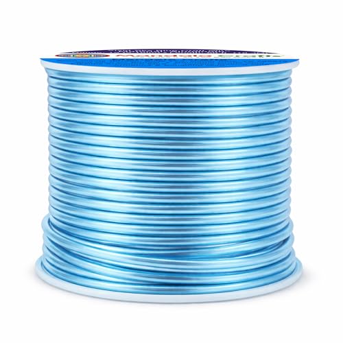 Image of Mandala Crafts 12 Gauge Vivid Sky Blue Anodized Aluminum Craft Wire, 60 FT | Colored, Flexible, Bendable, for Bonsai, Armature, Sculpting, Wire Wrapping, Jewelry Making, Weather & Tarnish Resistant