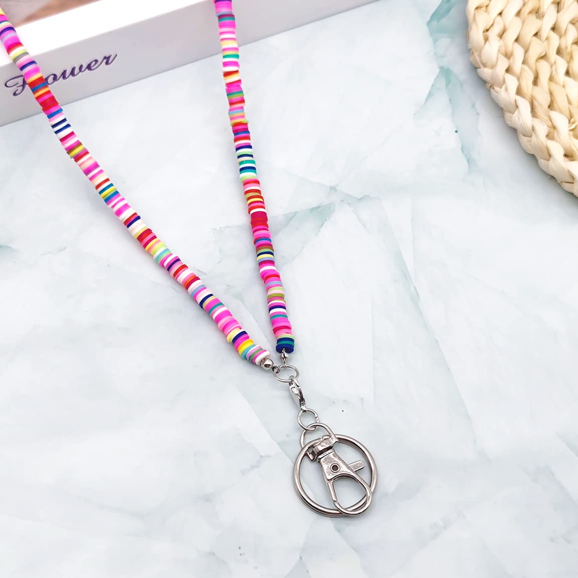 Teacher Lanyard Boho Lanyards Beaded Teacher Lanyard Boho Cute Rainbow Lanyard Neck Keychain