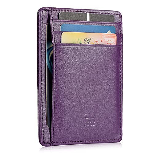 Image of GH GOLD HORSE Slim RFID Blocking Card Holder Minimalist Leather Front Pocket Wallet for Women | Slim