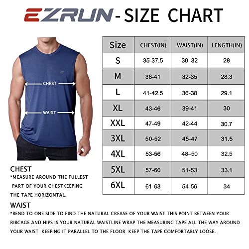 Ezrun Men's Workout Sleeveless Shirts Quick Dry Muscle Swim Shirt Gym Fitness Running Beach Tank Tops(Blue,Xxl) #TOP5