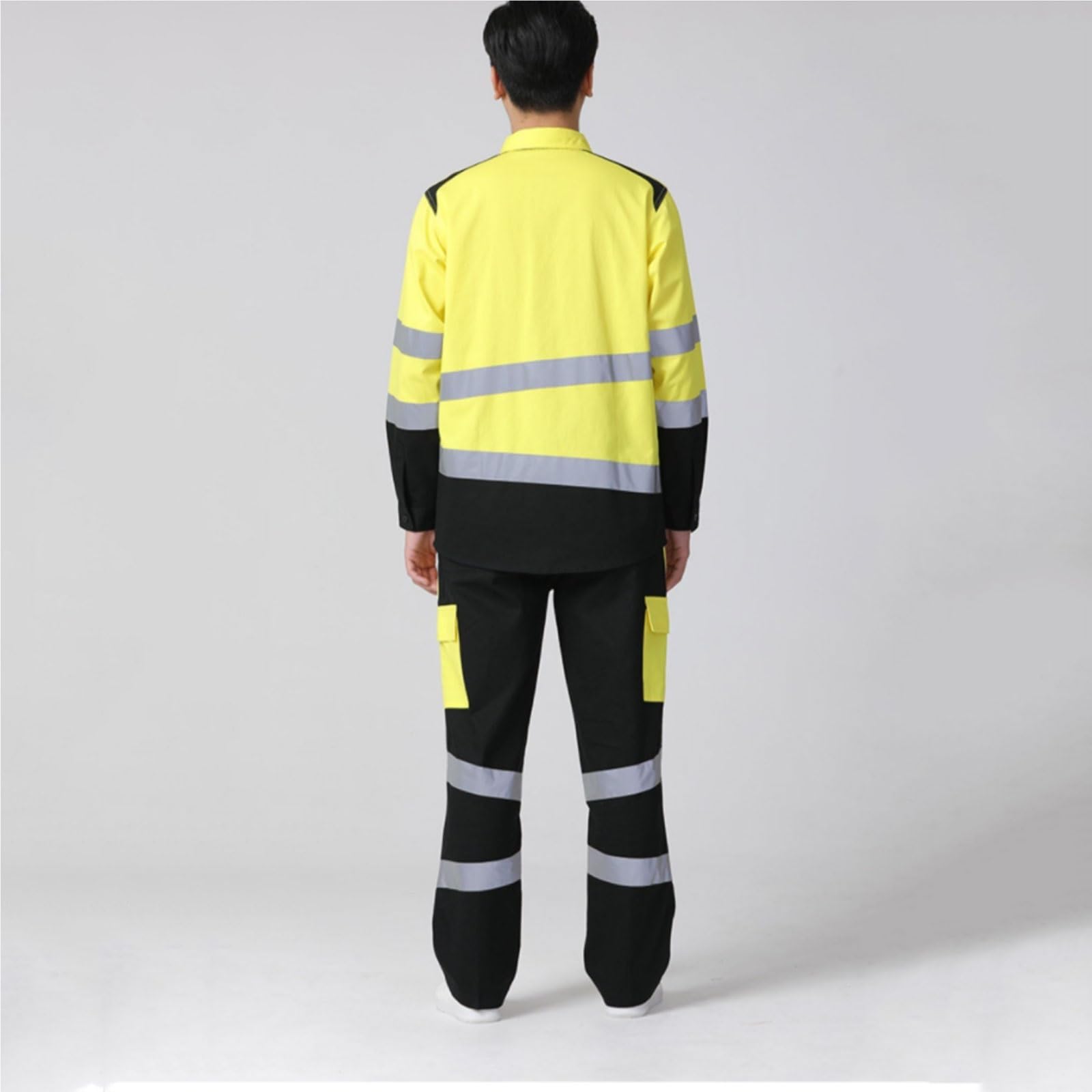 Chaleco reflectante de alta visibilidad, Chaleco de Alta Visibilidad, Reflectante Algodón Rayas Amarillo S-3XL(L)